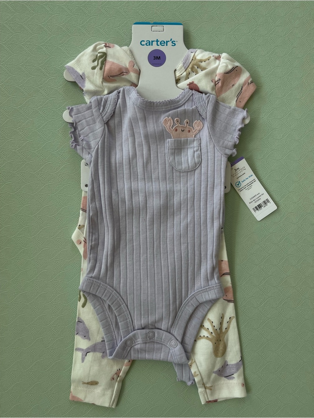 Carter's Under The Sea 4pc Bodysuit & Pant Set Sz 3M